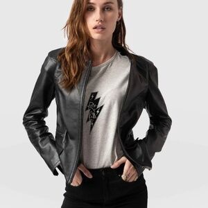 Blane Leather Jacket - Black